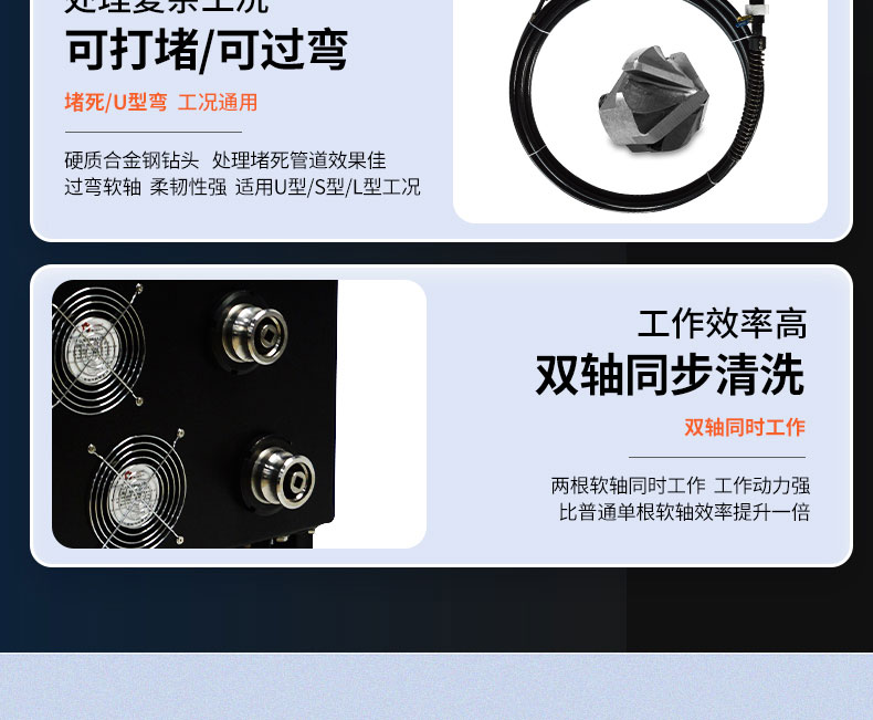 快通牌KT-206堵塞堵死管道疏通機(12)